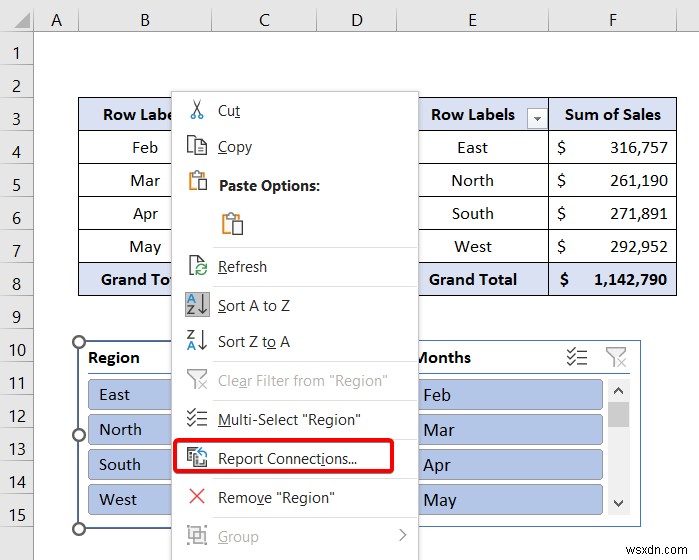 Excel Slicer for Multiple Pivot Tables (Connection and Usage)