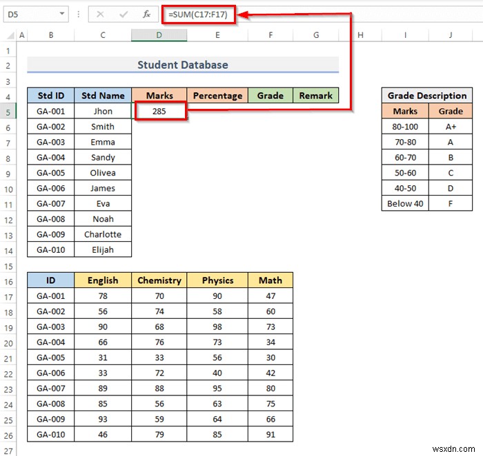 How to Create Student Database in Excel (With Easy Steps)