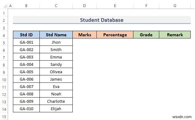 How to Create Student Database in Excel (With Easy Steps)
