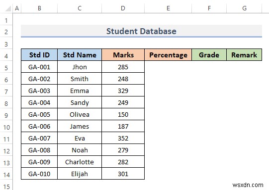 How to Create Student Database in Excel (With Easy Steps)