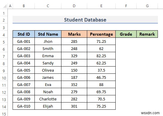 How to Create Student Database in Excel (With Easy Steps)