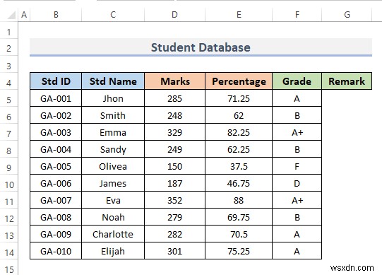 How to Create Student Database in Excel (With Easy Steps)