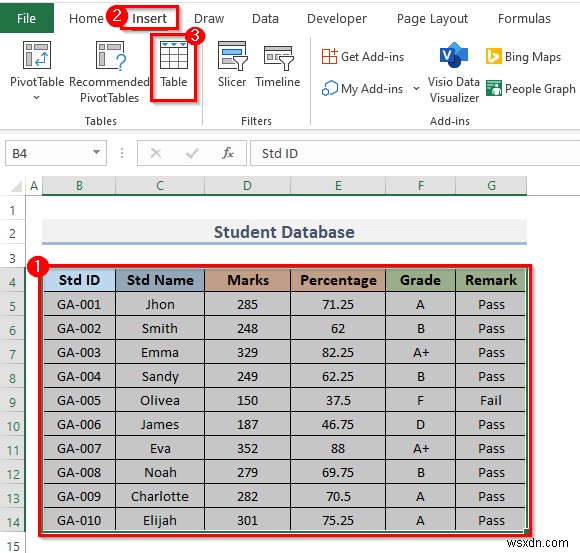 How to Create Student Database in Excel (With Easy Steps)