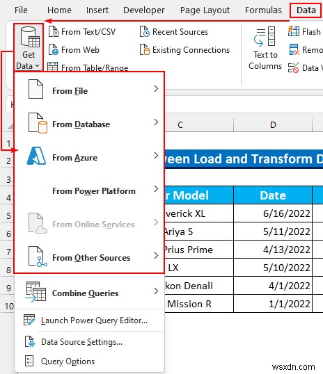 Difference Between Load and Transform Data in Excel