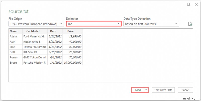 Difference Between Load and Transform Data in Excel
