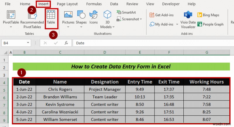 How to Create Data Entry Form in Excel (Step by Step)