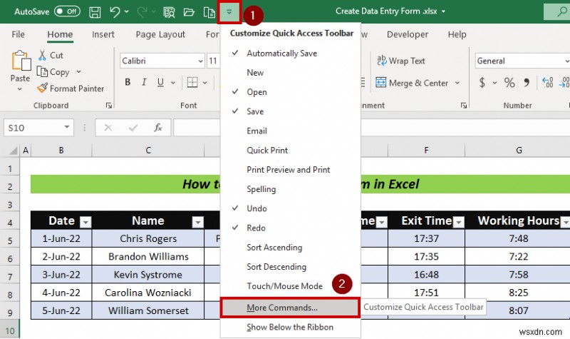 How to Create Data Entry Form in Excel (Step by Step)
