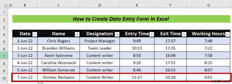 How to Create Data Entry Form in Excel (Step by Step)