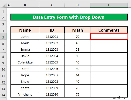 How to Create Data Entry Form with Drop Down List in Excel (2 Methods)