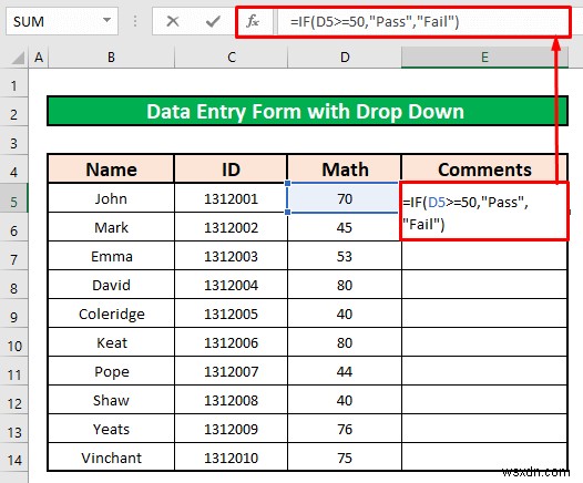 How to Create Data Entry Form with Drop Down List in Excel (2 Methods)