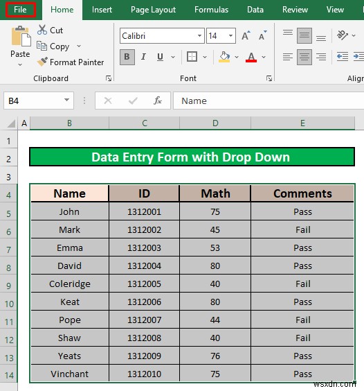 How to Create Data Entry Form with Drop Down List in Excel (2 Methods)