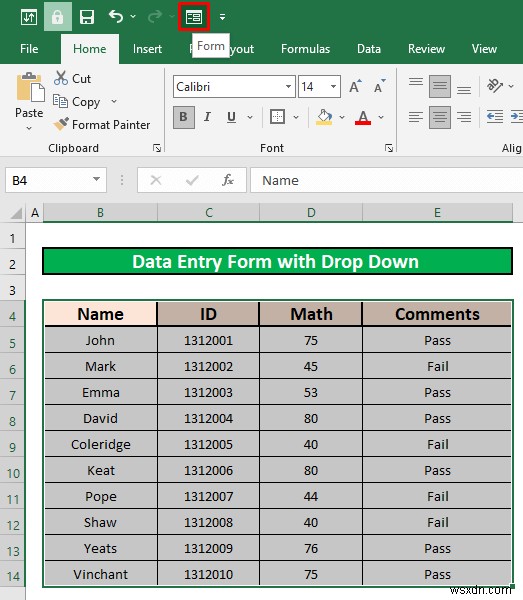 How to Create Data Entry Form with Drop Down List in Excel (2 Methods)