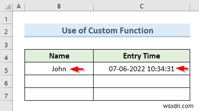 How to Automatically Insert Timestamp Data Entries in Excel (5 Methods)