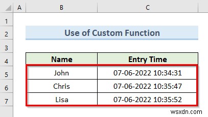 How to Automatically Insert Timestamp Data Entries in Excel (5 Methods)