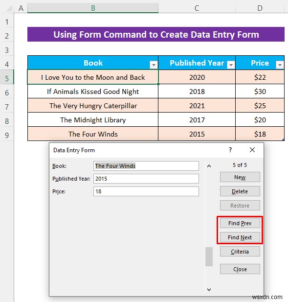 How to Create an Excel Data Entry Form without a UserForm