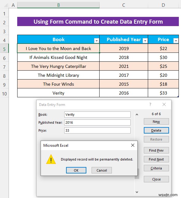 How to Create an Excel Data Entry Form without a UserForm