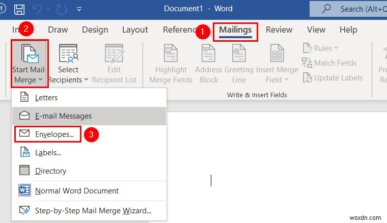 Mail Merge from Excel to Word Envelopes (2 Easy Methods)