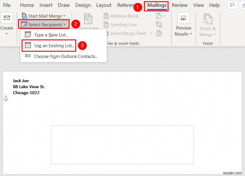 Mail Merge from Excel to Word Envelopes (2 Easy Methods)