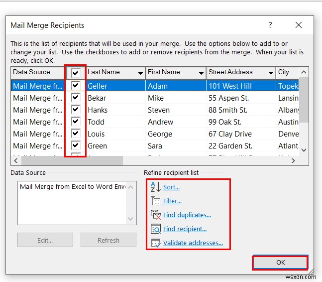 Mail Merge from Excel to Word Envelopes (2 Easy Methods)