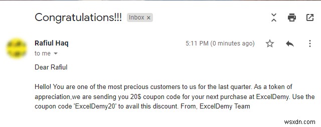 Mail Merge in Excel without Word (2 Suitable Ways)