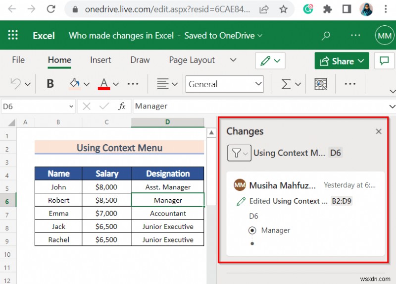 How to See Who Made Changes in Excel (6 Easy Methods)