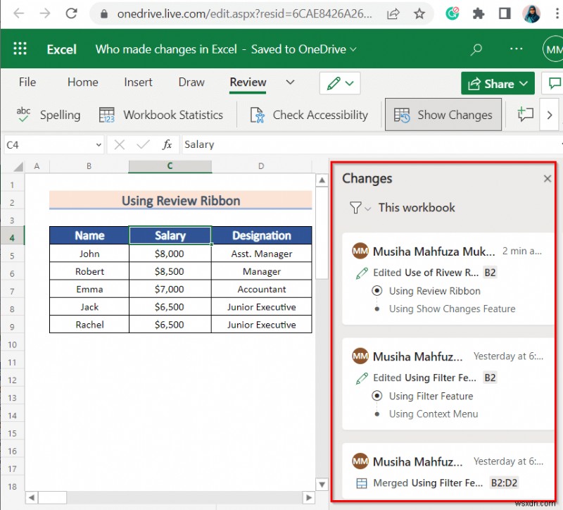 How to See Who Made Changes in Excel (6 Easy Methods)