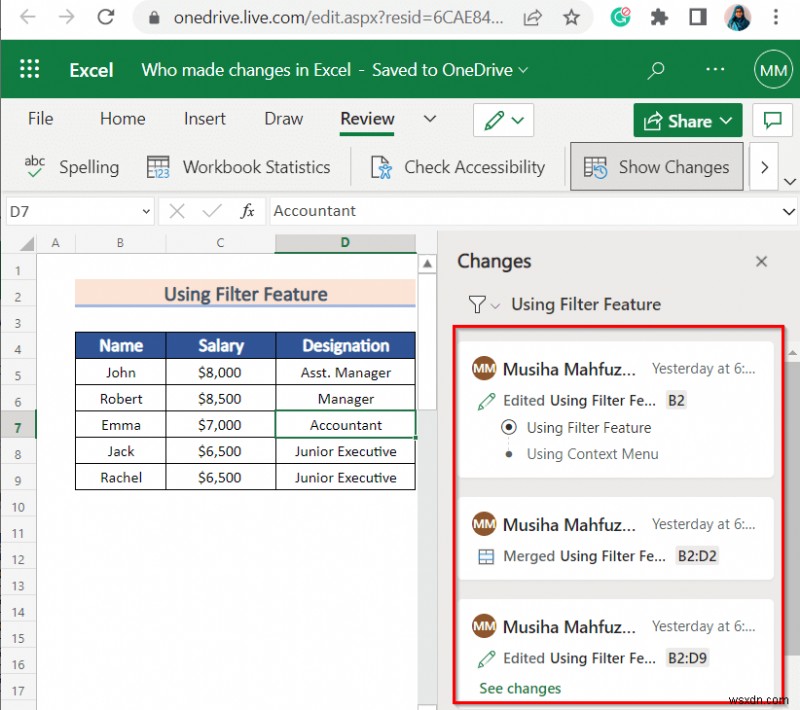 How to See Who Made Changes in Excel (6 Easy Methods)