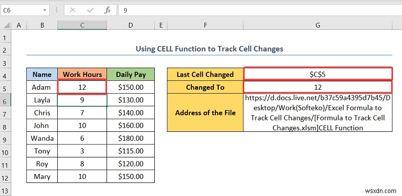 How to Use Formula to Track Cell Changes in Excel (with Easy Steps)