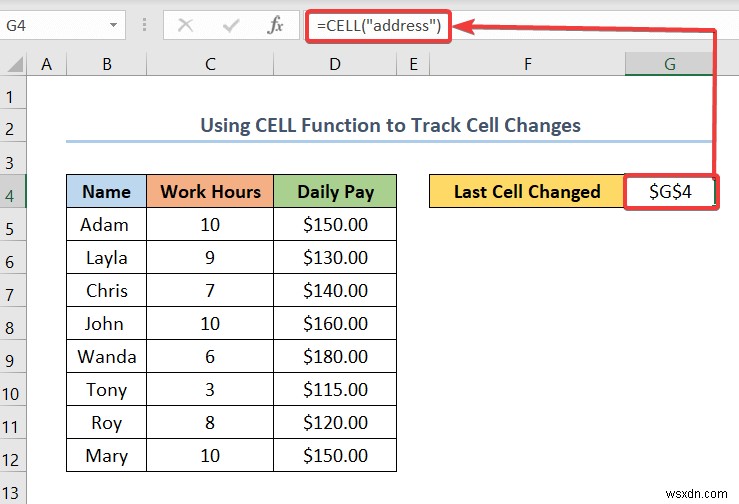 How to Use Formula to Track Cell Changes in Excel (with Easy Steps)