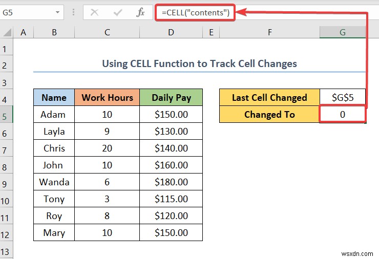 How to Use Formula to Track Cell Changes in Excel (with Easy Steps)