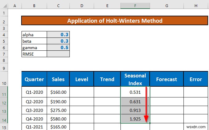 Perform Holt-Winters Exponential Smoothing in Excel (with Easy Steps)