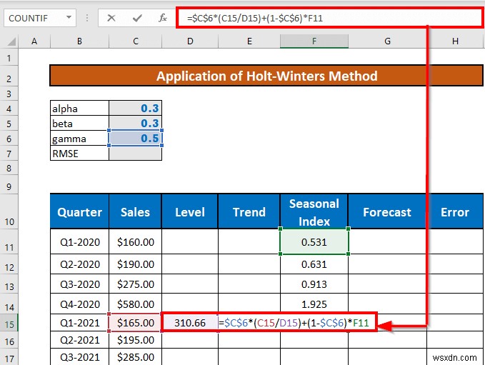 Perform Holt-Winters Exponential Smoothing in Excel (with Easy Steps)