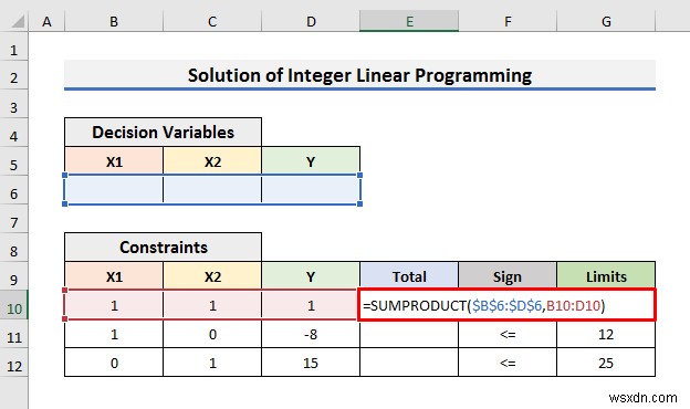 How to Solve Integer Linear Programming in Excel (With Easy Steps)