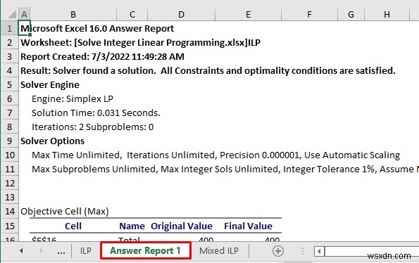 How to Solve Integer Linear Programming in Excel (With Easy Steps)