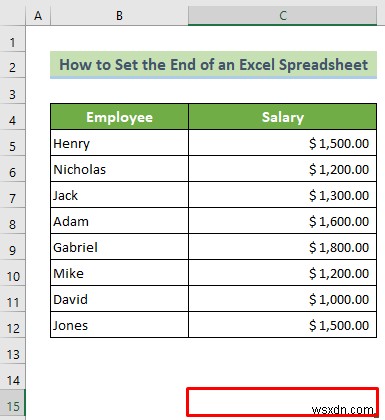 How to Set the End of an Excel Spreadsheet (3 Effective Ways)