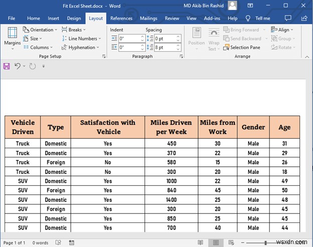 How to Fit Excel Sheet on One Page in Word (3 Simple Ways)