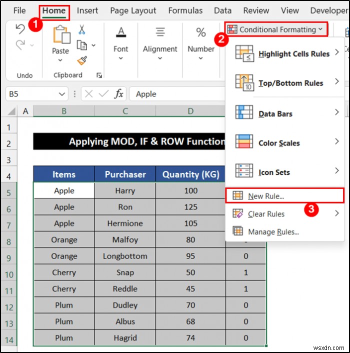 How to Alternate Row Color Based on Group in Excel (6 Methods)
