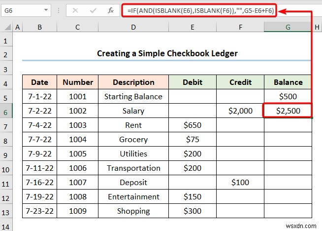 How to Create a Checkbook Ledger in Excel (2 Useful Examples)