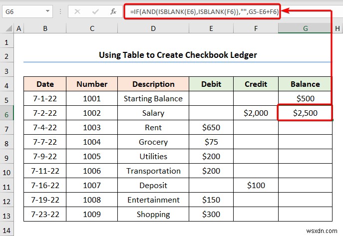 How to Create a Checkbook Ledger in Excel (2 Useful Examples)