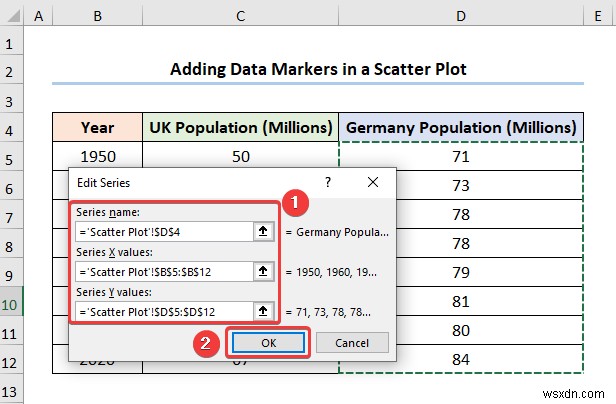 How to Add Data Markers in Excel (2 Easy Examples)