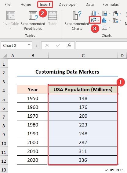 How to Add Data Markers in Excel (2 Easy Examples)