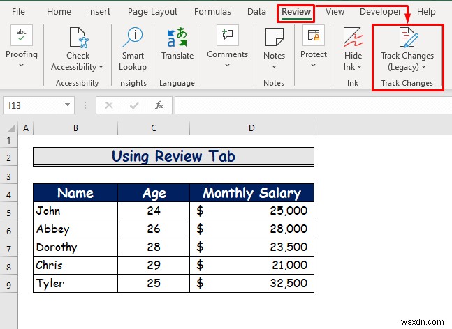 How to Enable Track Changes in Excel ( with Customizations)