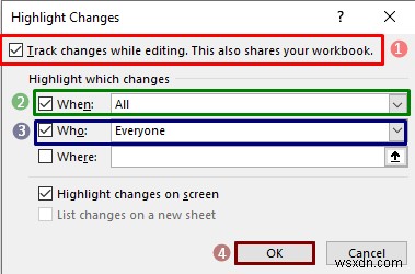 How to Enable Track Changes in Excel ( with Customizations)