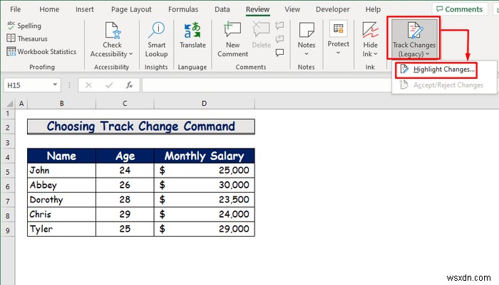 How to Enable Track Changes in Excel ( with Customizations)