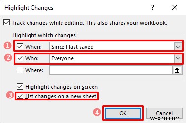 How to Enable Track Changes in Excel ( with Customizations)