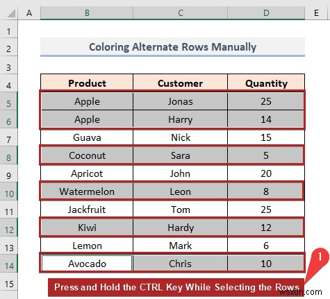 How to Color Alternate Row Based on Cell Value in Excel