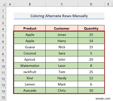 How to Color Alternate Row Based on Cell Value in Excel