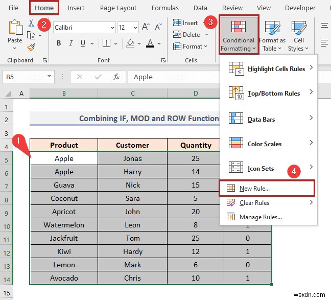 How to Color Alternate Row Based on Cell Value in Excel
