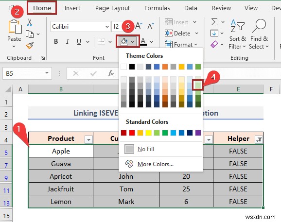 How to Color Alternate Row Based on Cell Value in Excel