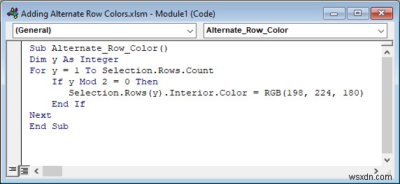How to Color Alternate Row Based on Cell Value in Excel